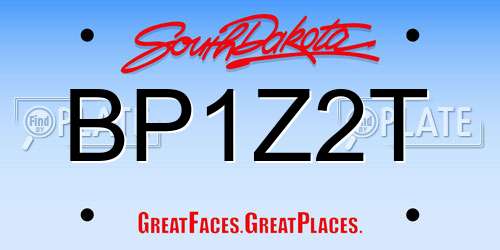 BP1Z2T South Dakota License Plate