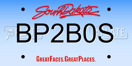 BP2B0S South Dakota License Plate