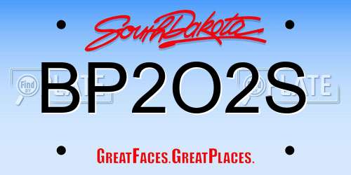 BP2O2S South Dakota License Plate