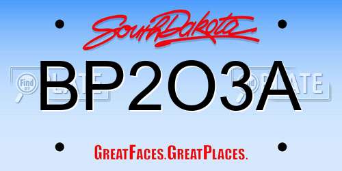 BP2O3A South Dakota License Plate