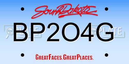 BP2O4G South Dakota License Plate