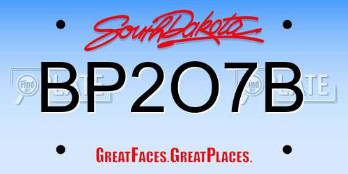 BP2O7B South Dakota License Plate