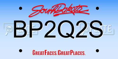 BP2Q2S South Dakota License Plate