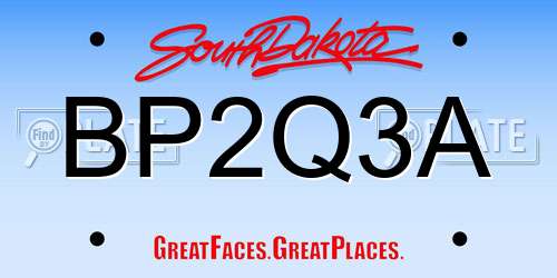 BP2Q3A South Dakota License Plate