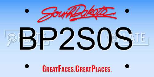 BP2S0S South Dakota License Plate