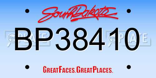 BP38410 South Dakota License Plate