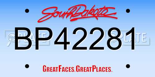 BP42281 South Dakota License Plate