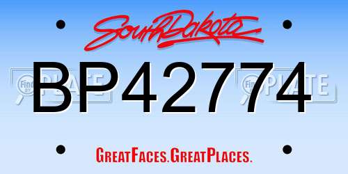 BP42774 South Dakota License Plate