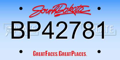 BP42781 South Dakota License Plate