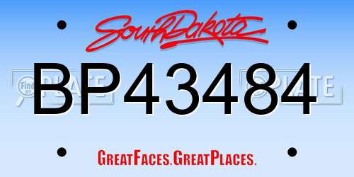 BP43484 South Dakota License Plate