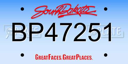 BP47251 South Dakota License Plate