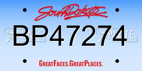 BP47274 South Dakota License Plate