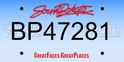 BP47281 South Dakota License Plate