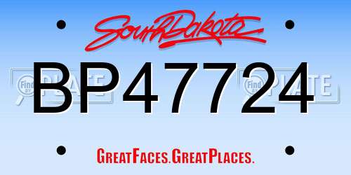 BP47724 South Dakota License Plate