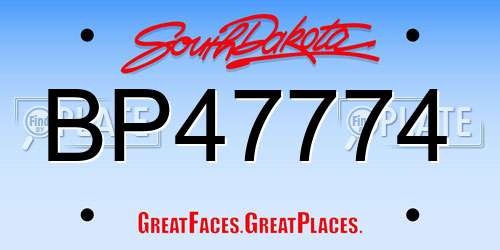 BP47774 South Dakota License Plate