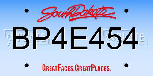 BP4E454 South Dakota License Plate