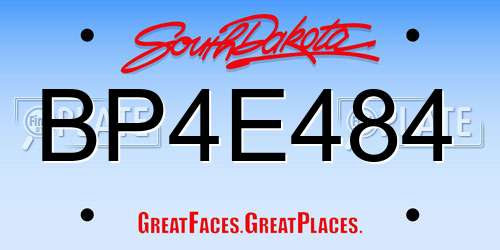 BP4E484 South Dakota License Plate
