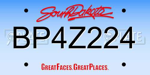 BP4Z224 South Dakota License Plate