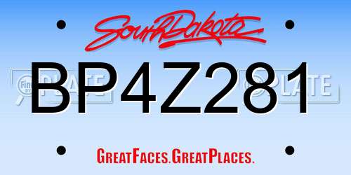 BP4Z281 South Dakota License Plate
