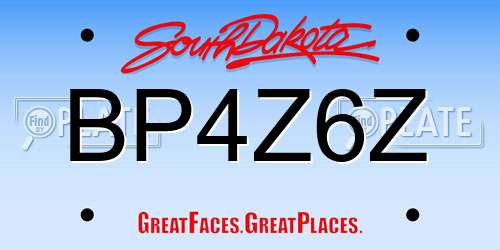 BP4Z6Z South Dakota License Plate