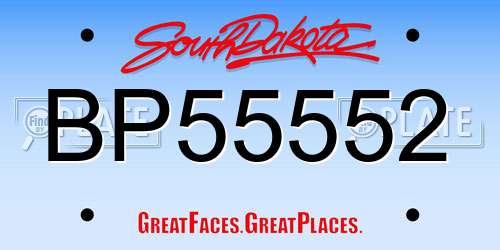 BP55552 South Dakota License Plate