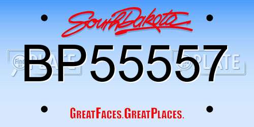 BP55557 South Dakota License Plate