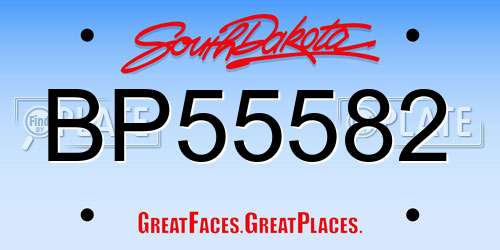 BP55582 South Dakota License Plate