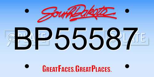 BP55587 South Dakota License Plate