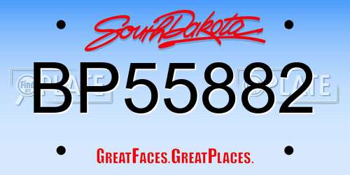 BP55882 South Dakota License Plate