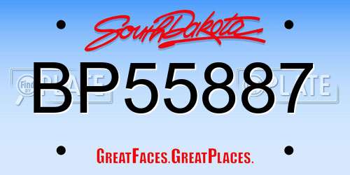 BP55887 South Dakota License Plate