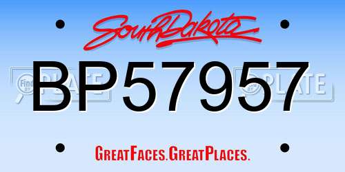 BP57957 South Dakota License Plate