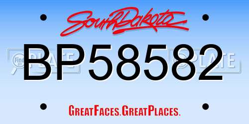 BP58582 South Dakota License Plate