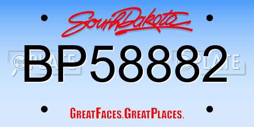 BP58882 South Dakota License Plate