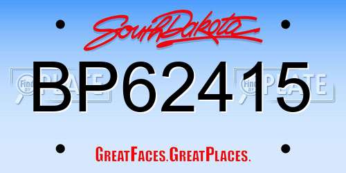 BP62415 South Dakota License Plate