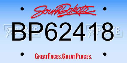BP62418 South Dakota License Plate