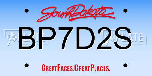 BP7D2S South Dakota License Plate