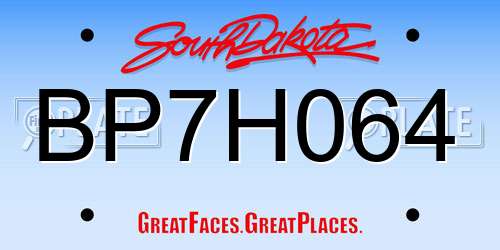 BP7H064 South Dakota License Plate