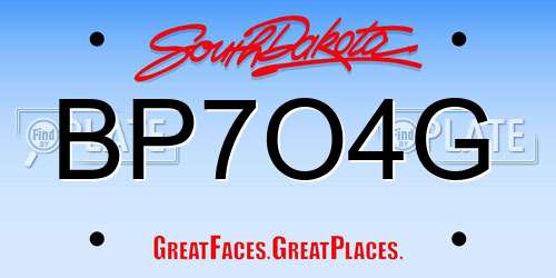 BP7O4G South Dakota License Plate
