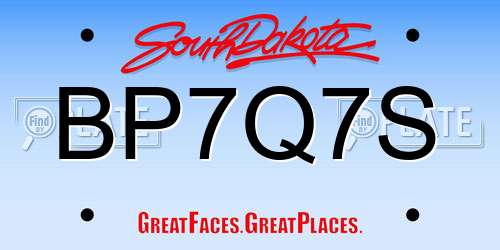 BP7Q7S South Dakota License Plate