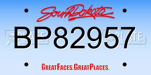 BP82957 South Dakota License Plate