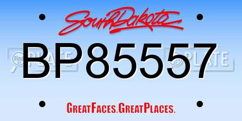 BP85557 South Dakota License Plate
