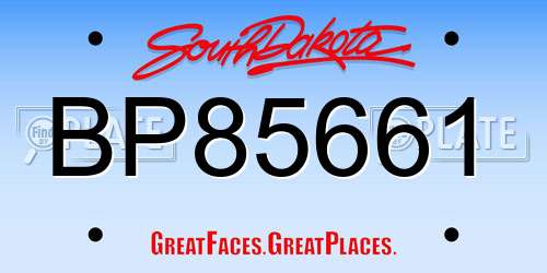 BP85661 South Dakota License Plate
