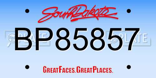 BP85857 South Dakota License Plate