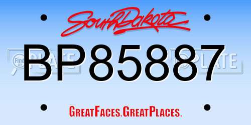 BP85887 South Dakota License Plate