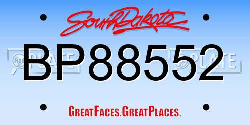 BP88552 South Dakota License Plate