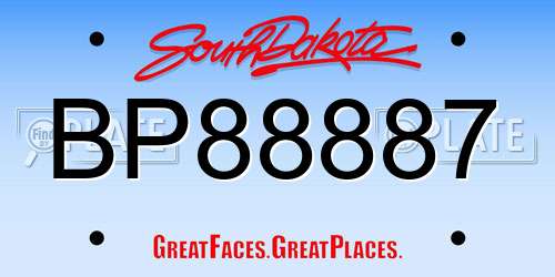 BP88887 South Dakota License Plate