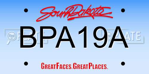 BPA19A South Dakota License Plate