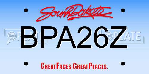 BPA26Z South Dakota License Plate