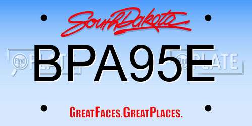 BPA95E South Dakota License Plate