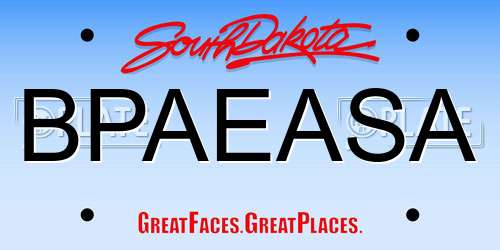 BPAEASA South Dakota License Plate